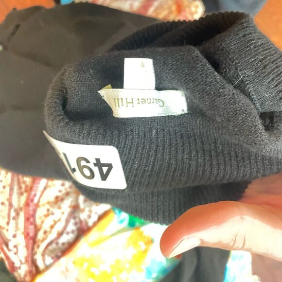 Garnet Hill M Women 100% Cashmere Turtleneck Sweater Black Classic Old Money Lux - Picture 5 of 14